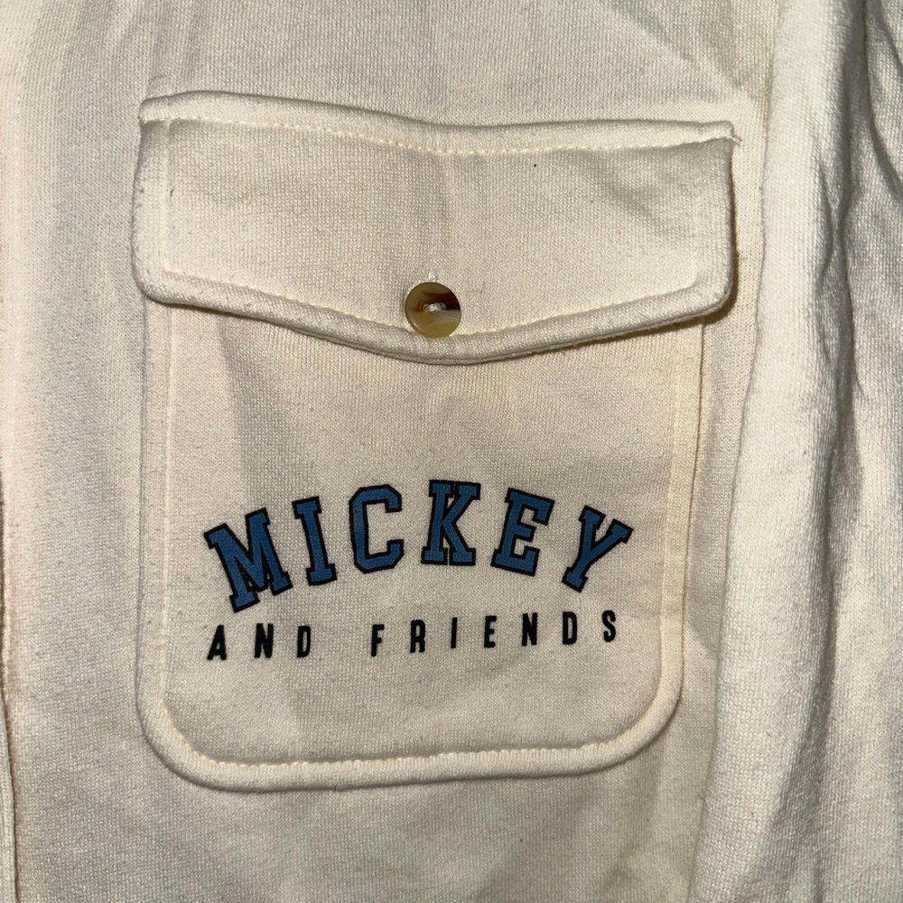 Women's Disney Mickey & Friends Cream Blue Utility Shacket XS - Picture 4 of 10